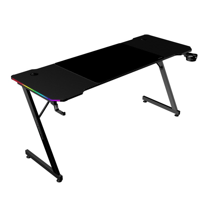 Mars Gaming MGD-x160RGB Mesa Ergonómica ARGB Mando Alfombrilla XXL Soportes Externos 160x60cm Negro