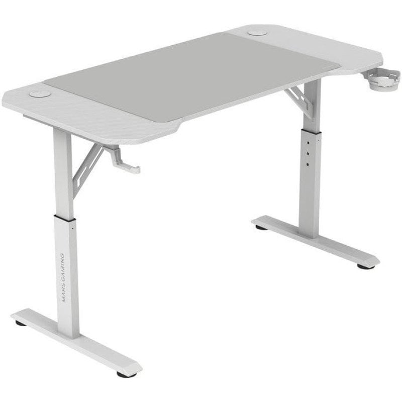 Mars Gaming MGD-ERGO120 Ergonomic Desk with 3 Height Positions and Mat, 120x60cm White