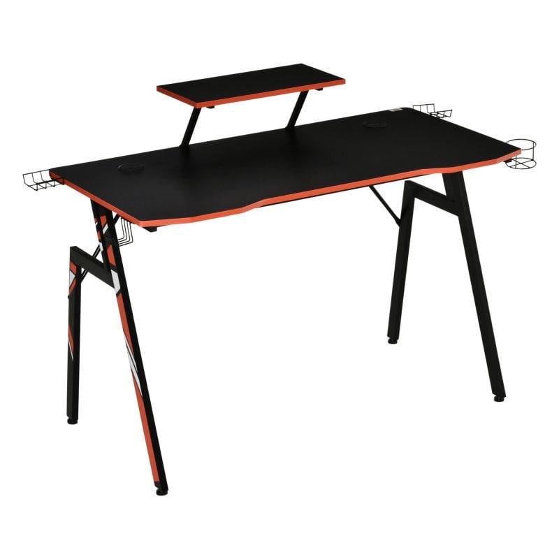 Scrivania gaming Homcom con supporto monitor portabicchiere e gancio cuffie