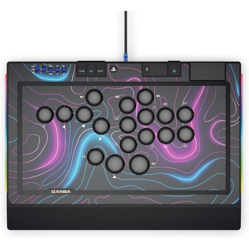 Qanba Sapphire Arcade Stick Leverless 18 Botones Personalizables PS5 PS4 PC