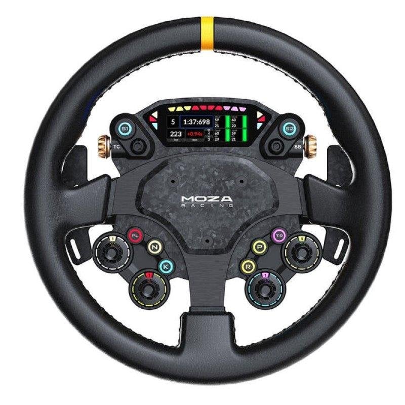 Volante Moza CS Pro 325 mm fibra carbono pantalla RGB PC