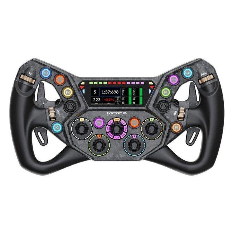 Volante simulador Moza KS Pro 300 mm fibra carbono pantalla 2,99" RGB