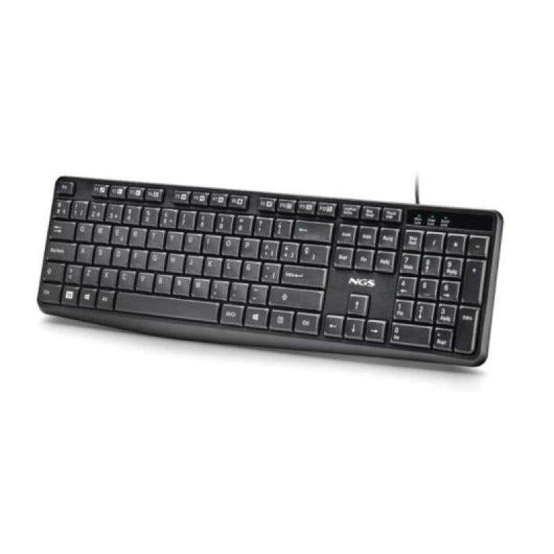 Teclado NGS Funky V4 de membrana con 12 teclas multimedia y diseño resistente
