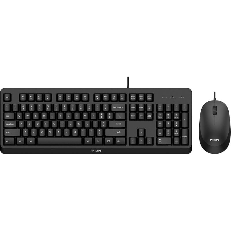 Ensemble clavier et souris Philips SPT6207BL/16 1200 DPI USB noir