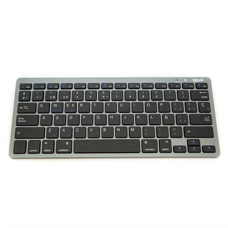 Teclado sem fios iggual TKL-BT Slim disposição ES Bluetooth compacto preto-cinzento
