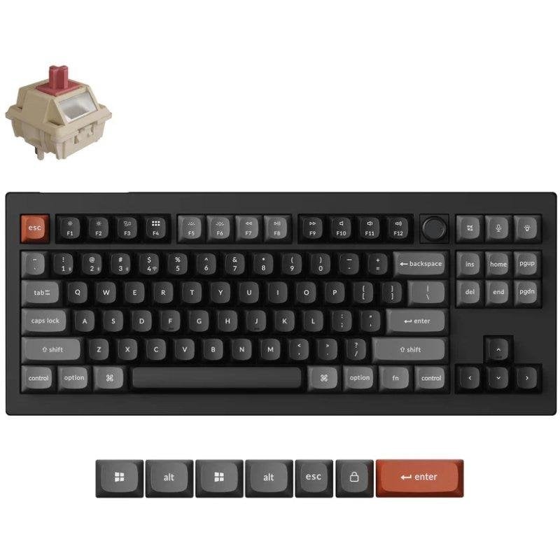 Teclado mecânico TKL sem fios Keychron V3 Ultra 8K RGB Hot-Swappable Layout espanhol