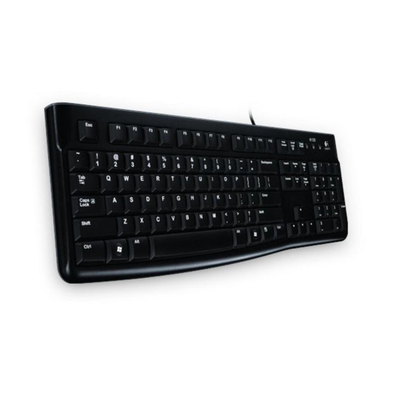 Teclado de membrana Logitech K120 com fios USB QWERTZ preto resistente a derrames