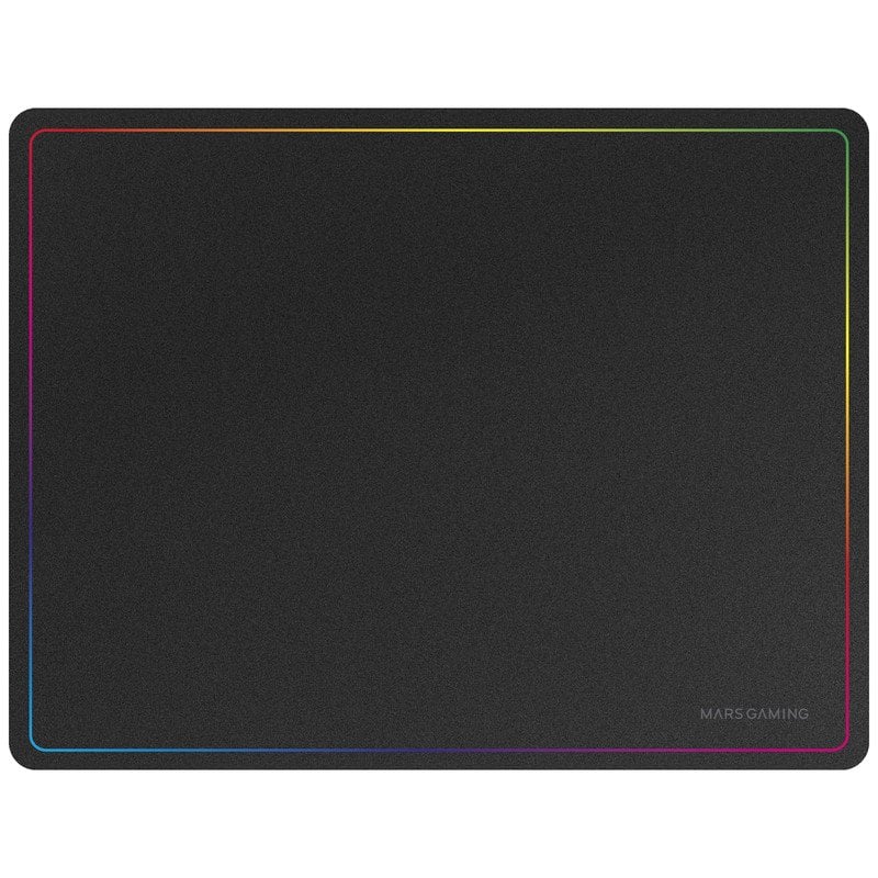 Tapis de souris gaming Mars Gaming MMP124 360x260mm design arc-en-ciel, caoutchouc naturel et nanotextile, noir