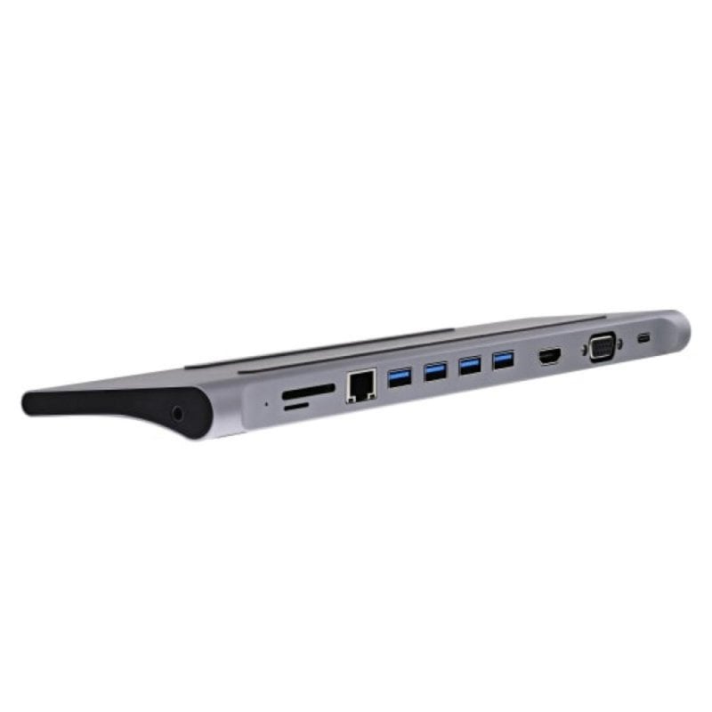 Station d’accueil T'nB DOCKUSBC11 USB-C 4xUSB-A HDMI VGA Ethernet lecteur SD/MicroSD argent