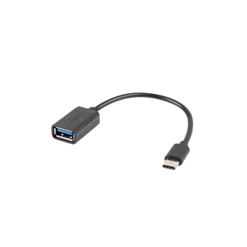 Adaptador USB A a USB C Lanberg AD-OTG-UC-01 0,15m USB 2.0 0,48 Gbit/s Negro
