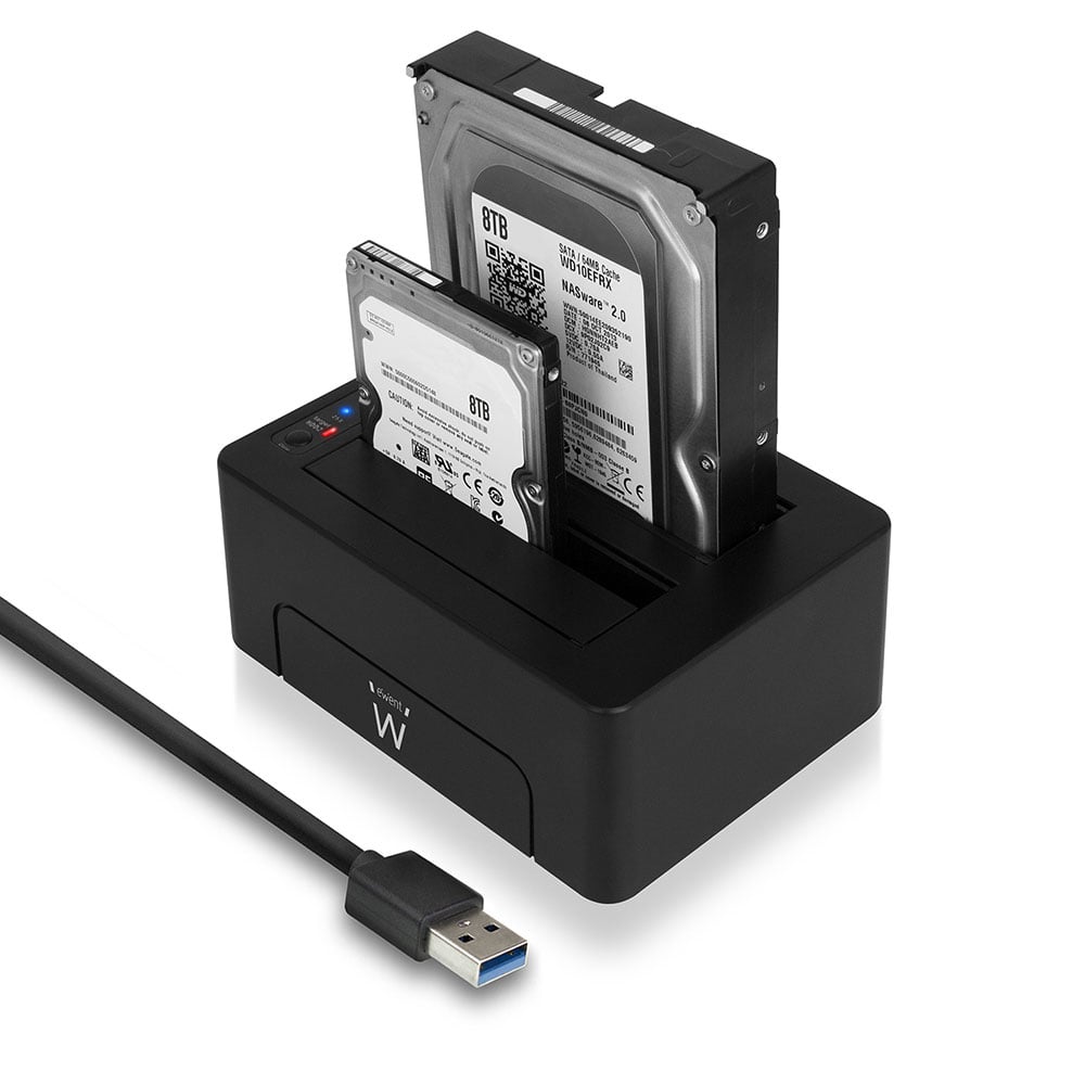 Ewent EW7014 SSD/HDD Enclosure 2.5,3.5″ SATA III USB 3.2 Gen 1 Type-A Black ABS