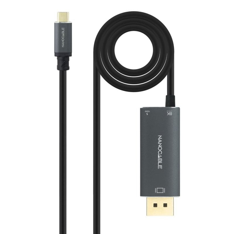 Nanocable USB-C to DisplayPort 1.4 8K PD 100W Converter 1.8m