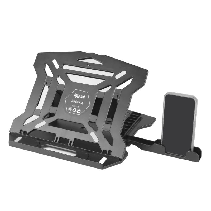 Iggual supporto rialzato per portatile + cellulare fino a 17"