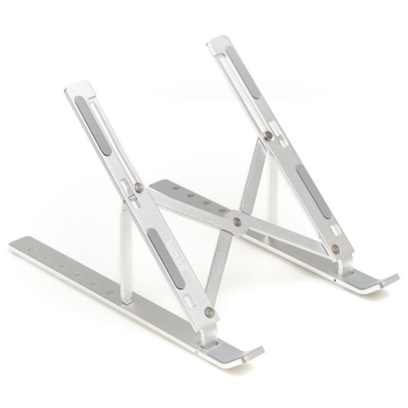 Iggual Support pliable pour ordinateur portable en aluminium argenté 17"