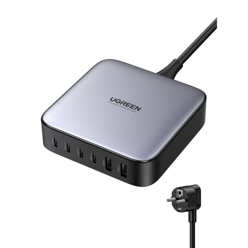 Carregador Ugreen Nexode 200W 2xUSB-A 4xUSB-C de secretária compacto alta potência
