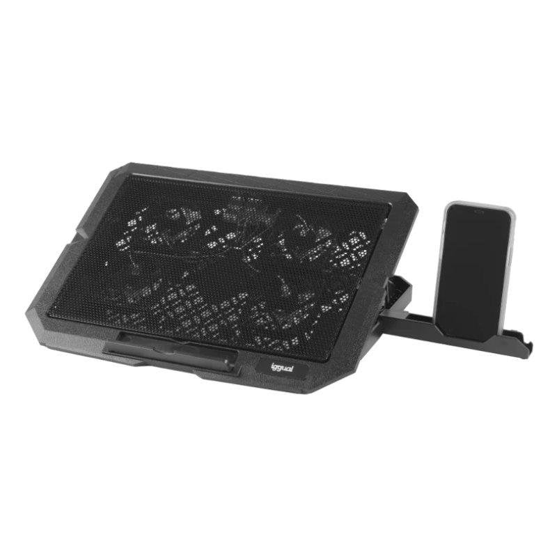 iggual RP4V17 Notebook-Ständer mit 4 Lüftern und blauen LEDs