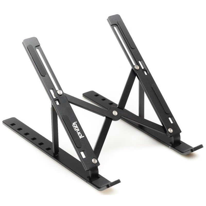 Iggual Foldable Aluminium Laptop Stand Black 17"