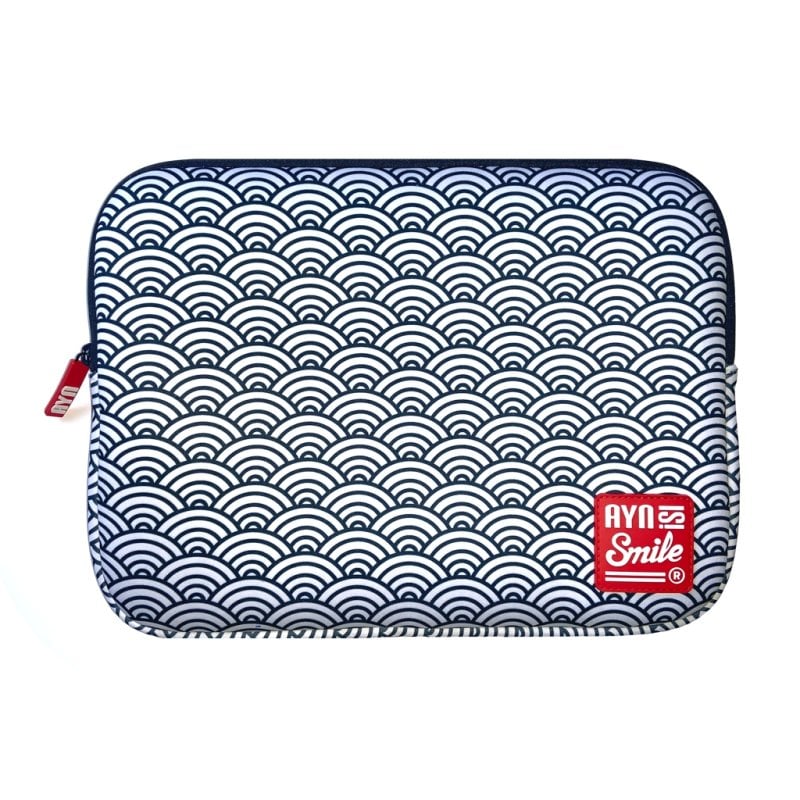 Smile Kimono Sleeve Bolsa Seigaiha para portátil até 14"