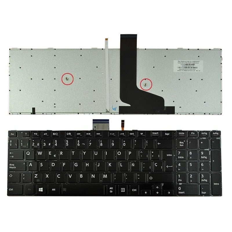 Clavier noir rétroéclairé pour ordinateurs portables Toshiba Satellite S50-A, S50D-A, S50DT-A, S50T-A et S55-A