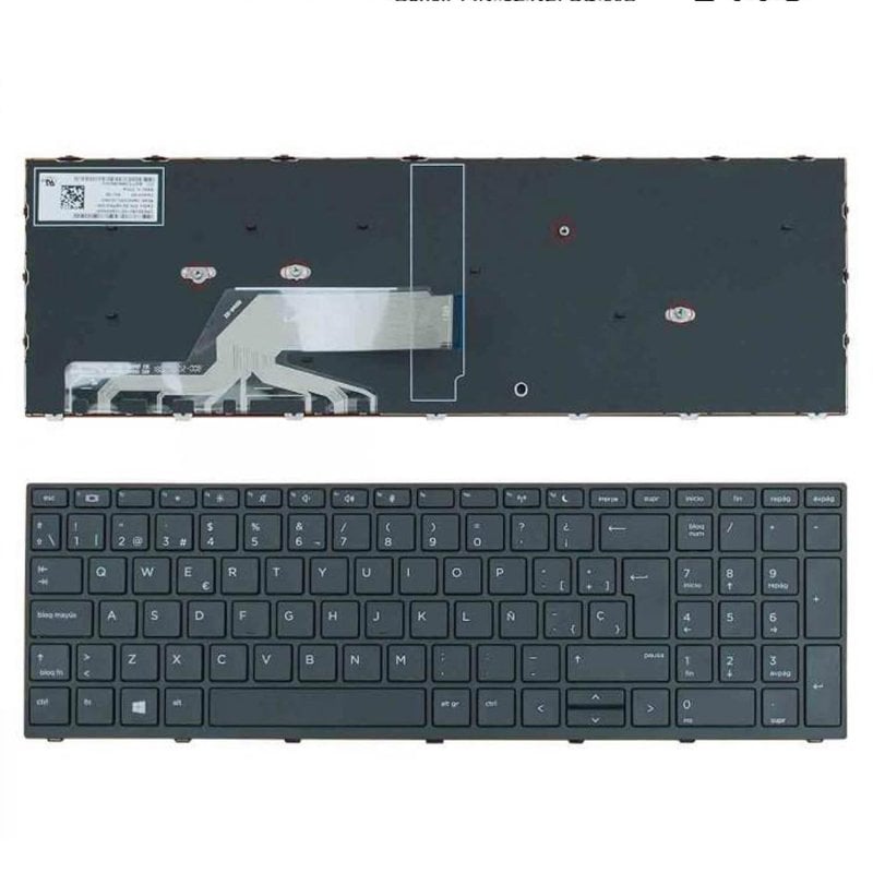 Teclado preto com moldura para portátil HP ProBook 450 G5, 455 G5, 470 G5, L01028-001