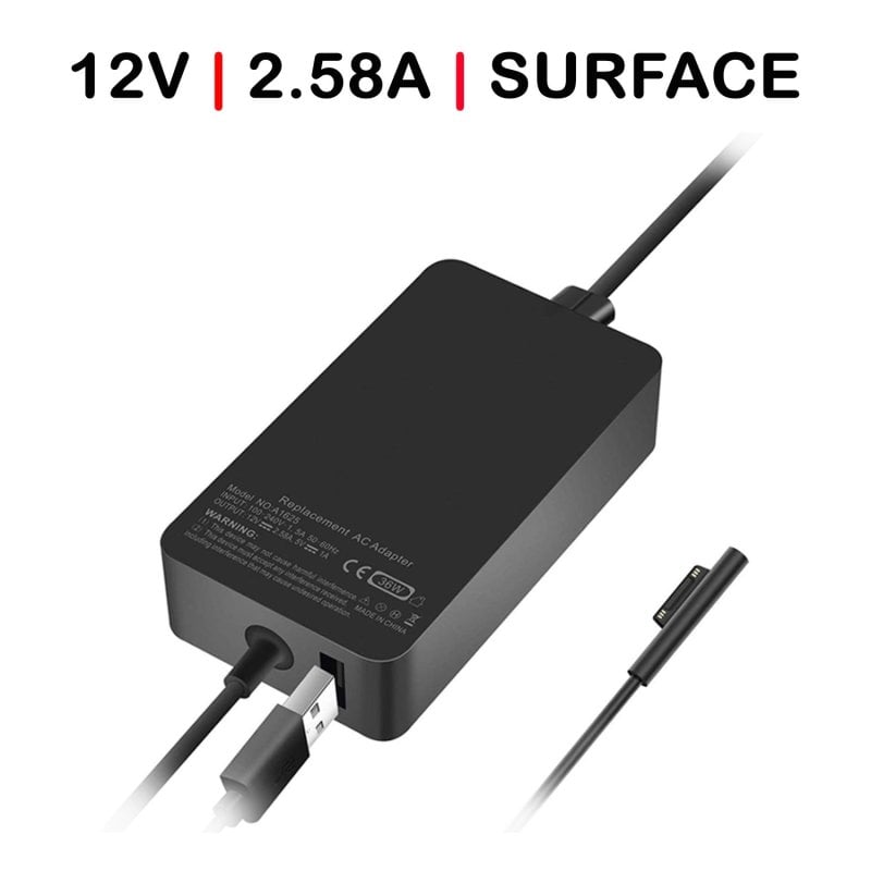 Caricatore per Microsoft Surface Pro 3 con porta USB aggiuntiva
