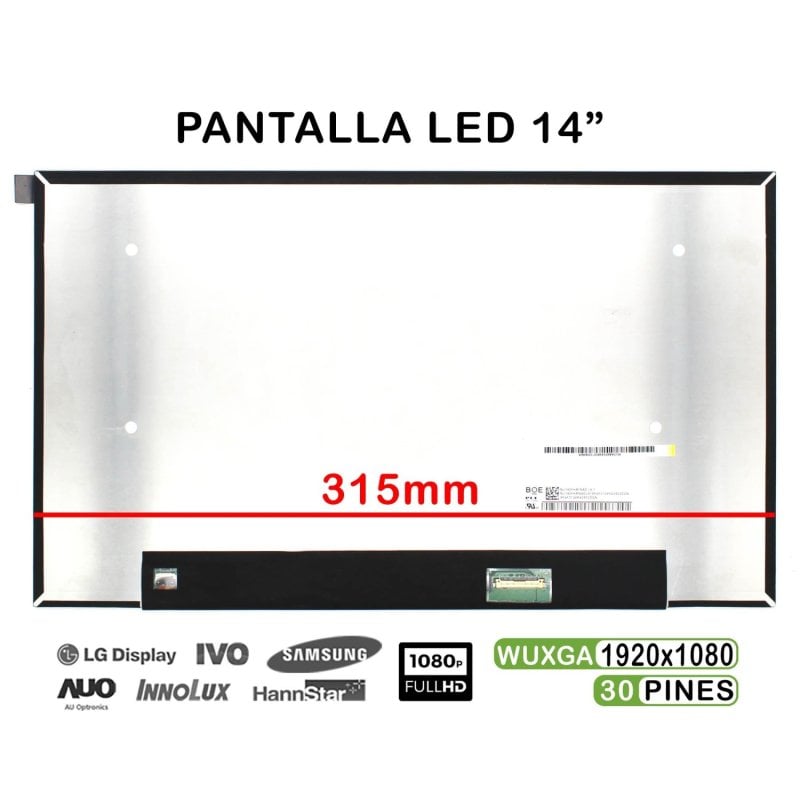 Schermo LED da 14 pollici per portatile, NV140FHM-N63 V8.1, FHD, 30 pin