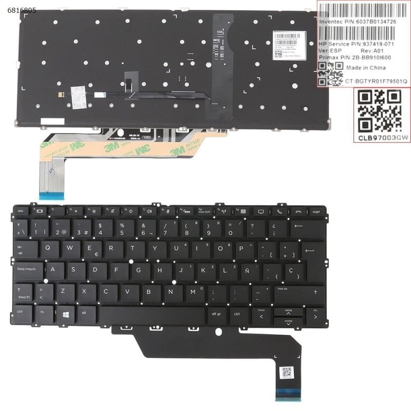 Tastiera retroilluminata per portatile HP EliteBook x360 1020 G2, 1030 G2