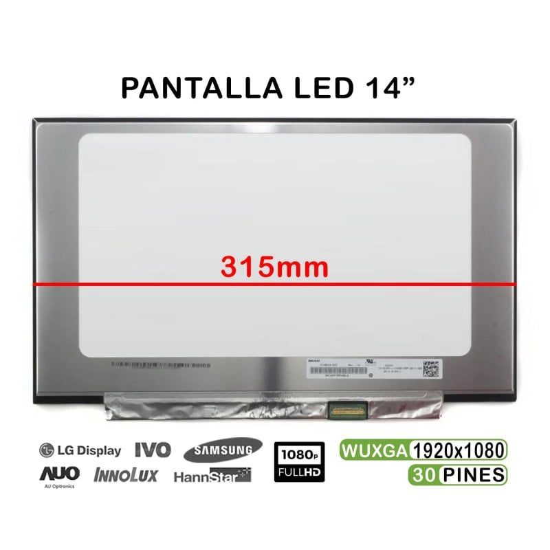 Pantalla LED 14" para Portátil Acer Swift 5 SF514-51-777U / Asus ZenBook UX490UA-X574-BL