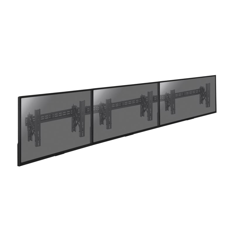 Kimex 017-2113K Support mural Push-Pull pour mur d’images 3 écrans 49-55″ 210kg noir