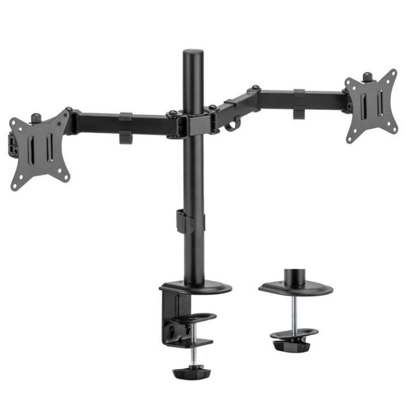 Aisens DT32TSR-149 Soporte Eco Giratorio/Inclinable para 2 Monitores/TV 17”-32” VESA 100x100 Máx 9Kg
