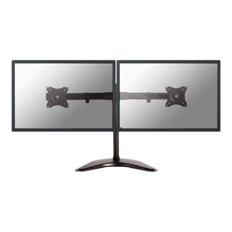 Suporte de secretária para dois monitores Neomounts NM-D335DBLACK, 10–27", VESA 75x75–100x100, máx. 8 kg