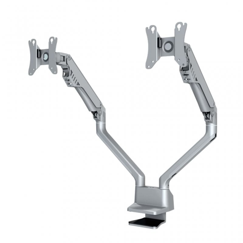 NewStar Dual Monitor Arm Mount 10"/32" VESA 100x100mm Max 8Kg Silver