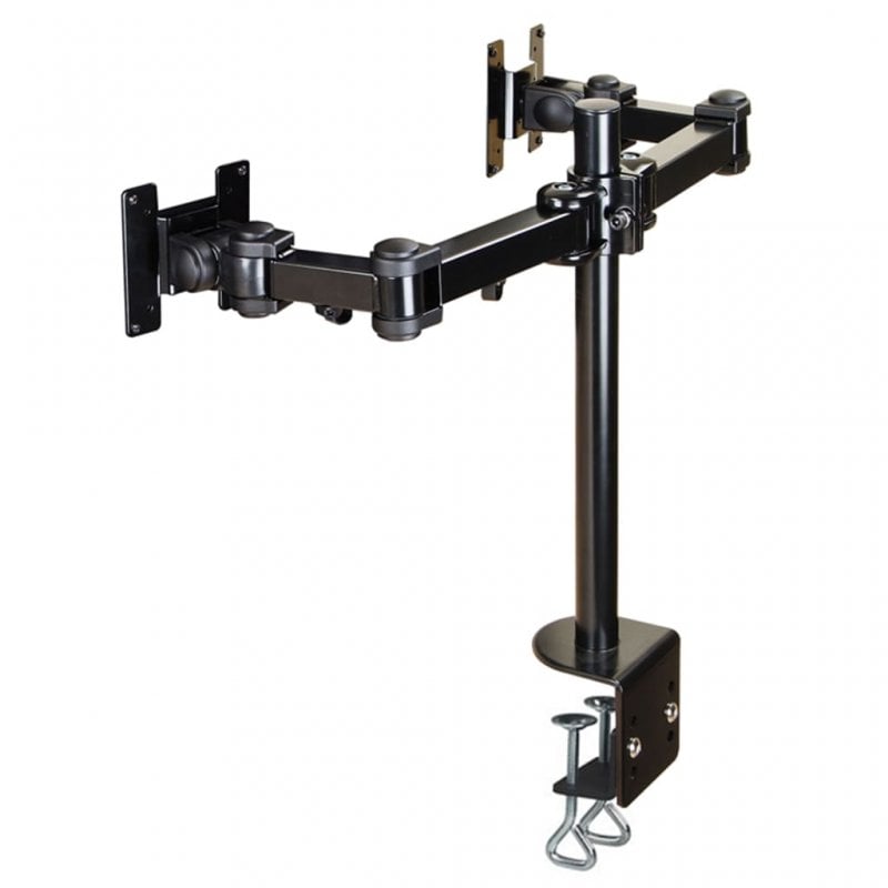 Suporte de secretária NewStar com braço duplo para monitor 10-27" VESA 100x100 máx. preto
