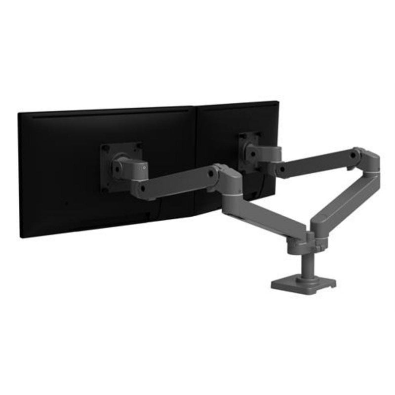 Ergotron LX Pro 45-686-293 Monitorhalterung mit zwei Armen, Aluminium dunkelgrau, 27"