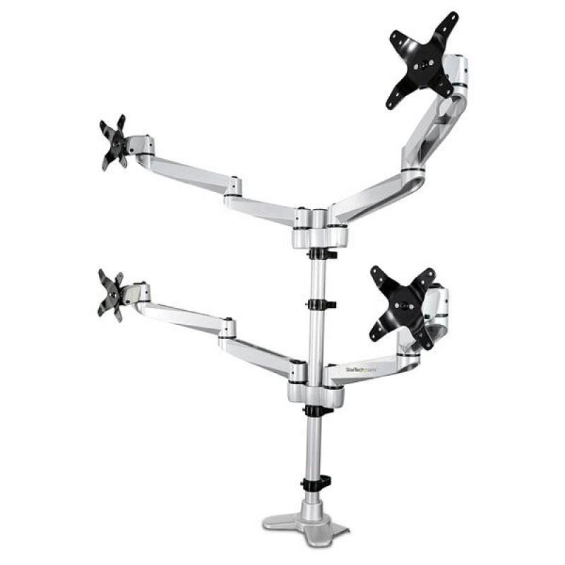 StarTech Soporte VESA Ajustable para 4 Monitores 27" Plata