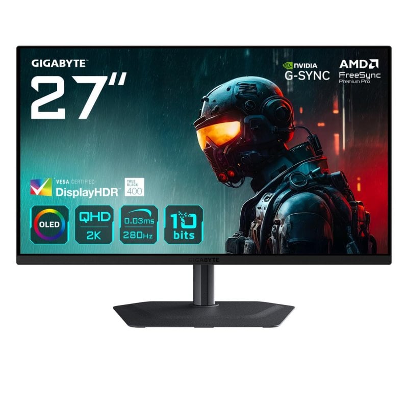 Monitor GIGABYTE MO27Q2A 27" QHD 280Hz OLED 0,03ms FreeSync Pro G-SYNC Altura USB HDR400