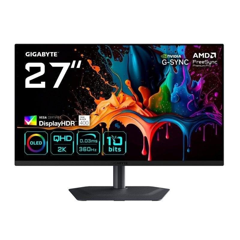 Monitor Gigabyte MO27Q3 27" QHD 360 Hz OLED Tiempo de Respuesta 0,03 ms FreeSync Pro G-SYNC HDR True Black