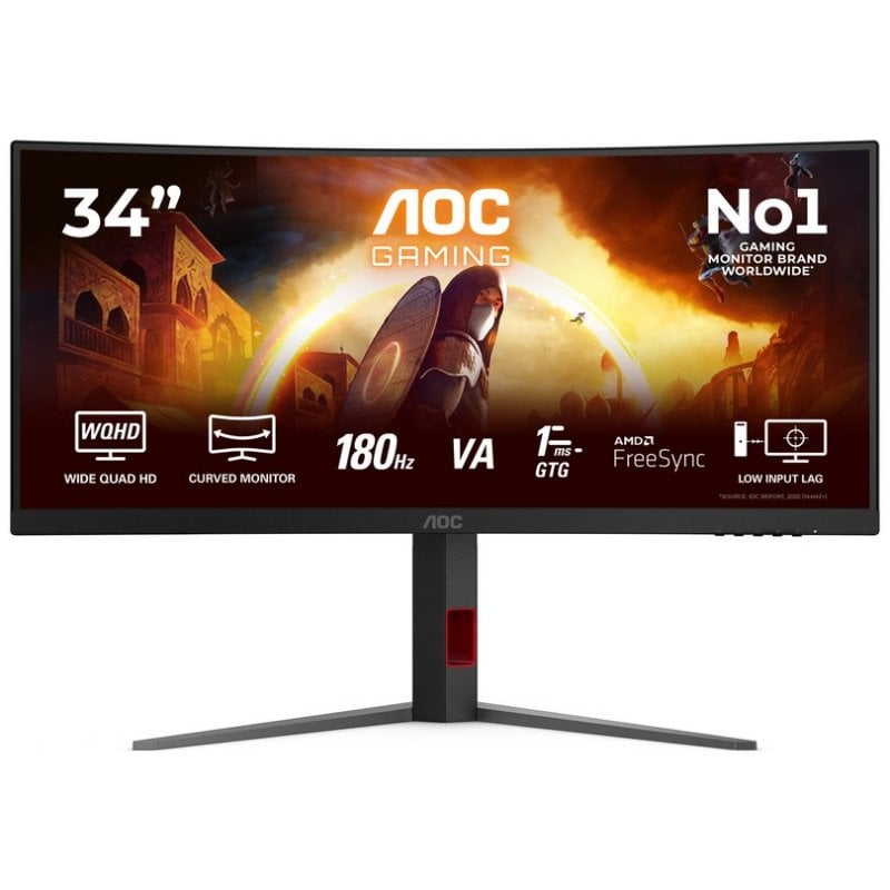 AOC CU34G4 34" Curvo WQHD 3440x1440 180Hz HDR10 Fast VA 1ms Negro
