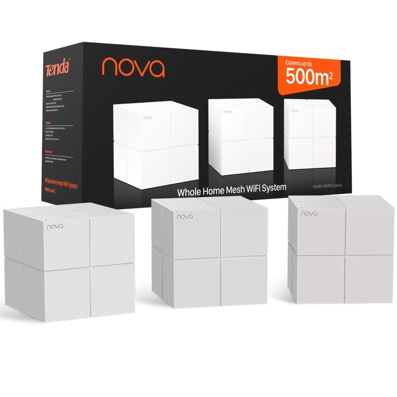 Tenda Nova MW6 Sistema WiFi Mesh Dual Band Gigabit Pack 3 Unidades