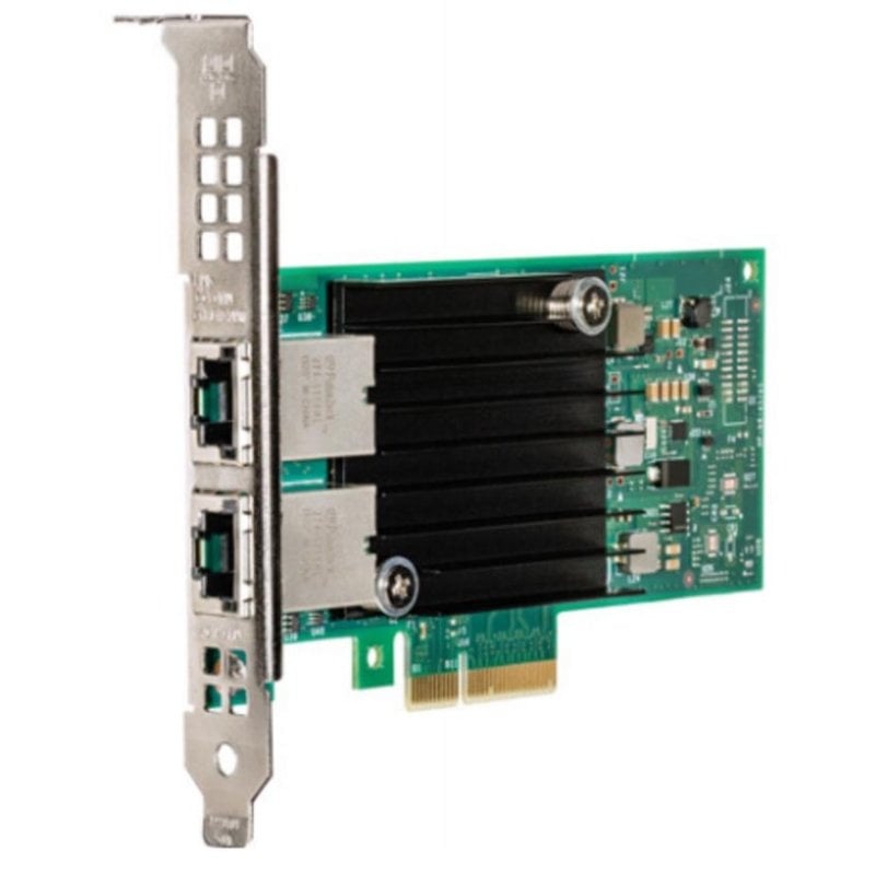 Scheda di rete Intel X550T2 PCI Express 10 GbE doppia RJ45 verde e argento