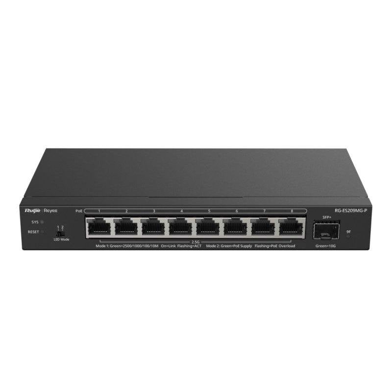Switch Ruijie Reyee PoE gestionado 8x 2,5G Multigigabit + 1x SFP+ 10Gbps cloud
