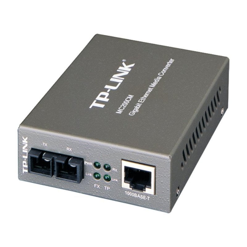 Conversor de meios TP-Link MC200CM Gigabit SC multimodo 550m RJ45 com fios preto