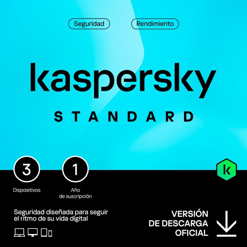Kaspersky Standard Anti-Virus 3 Dispositivos Licencia Digital 1 Año