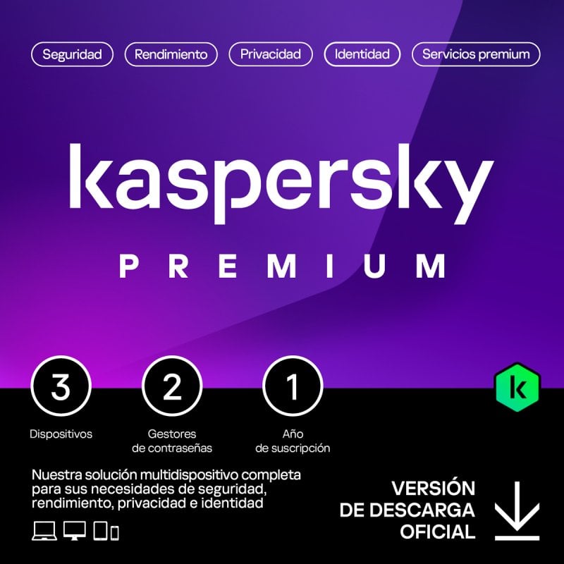 Kaspersky Premium Total Security 3 Dispositivos Licencia Digital 1 Año