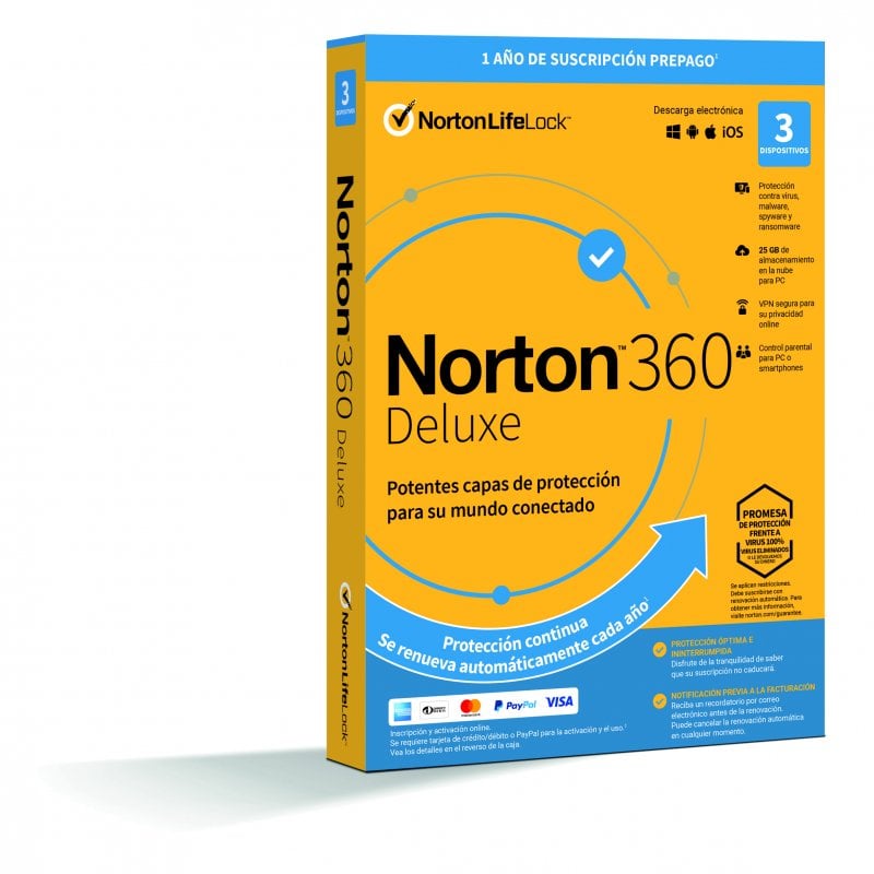 Norton 360 Deluxe 3 Dispositivos 1 Año Descarga Digital