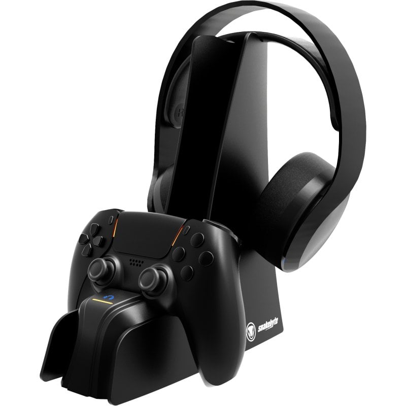 Station de charge Snakebyte Dual Charge & Headset Stand 5 noire, USB, pour PlayStation 5