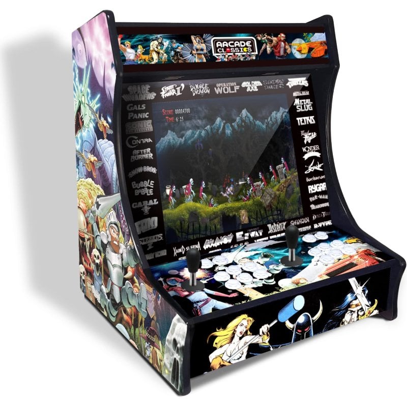 UnicView Bartop máquina arcade 19" 4:3 com 9800 jogos, Pandora Box DX 2 Plus, modelo Ghost
