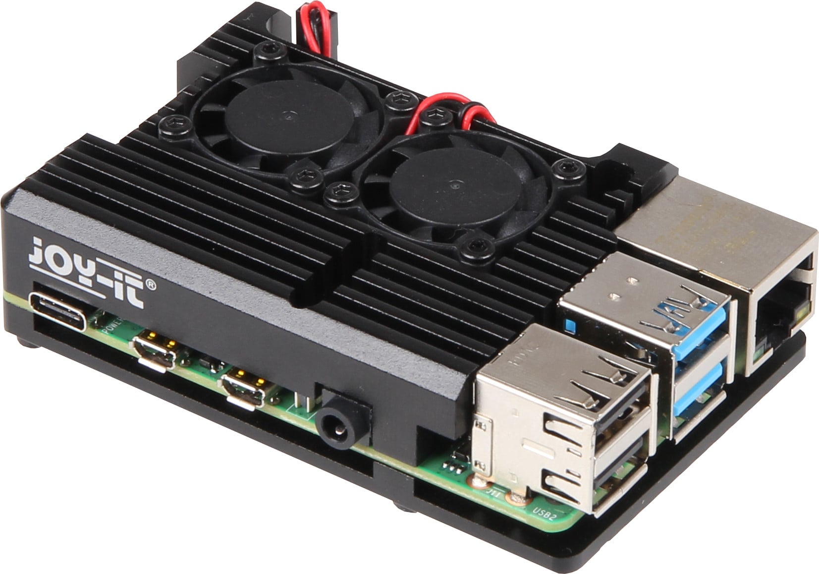 Joy-It RB-ALUcaseP4+07FAN Armor Case Block Active para Raspberry Pi 4 B