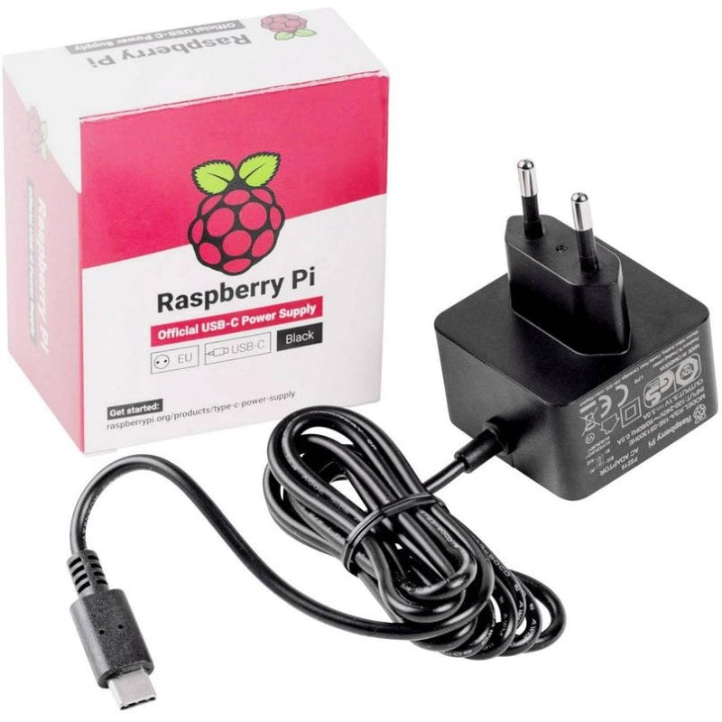 Official Raspberry SC1157 27W USB-C 5.1V 5A power supply, black