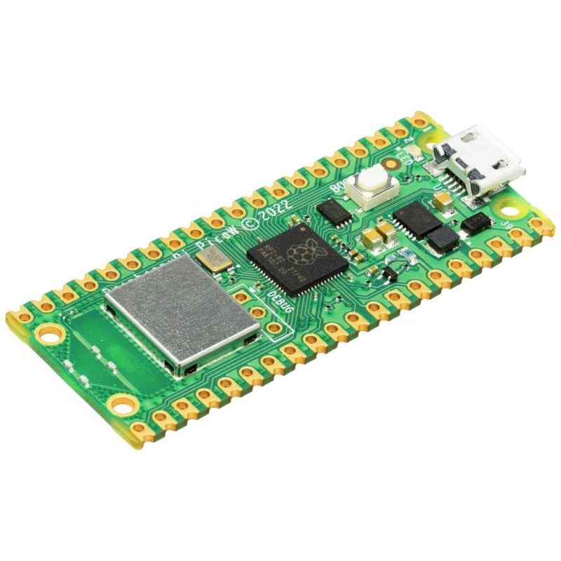Placa de desenvolvimento Raspberry Pi Pico W ultracompacta, dual core, RAM 264 KB, Wi-Fi N